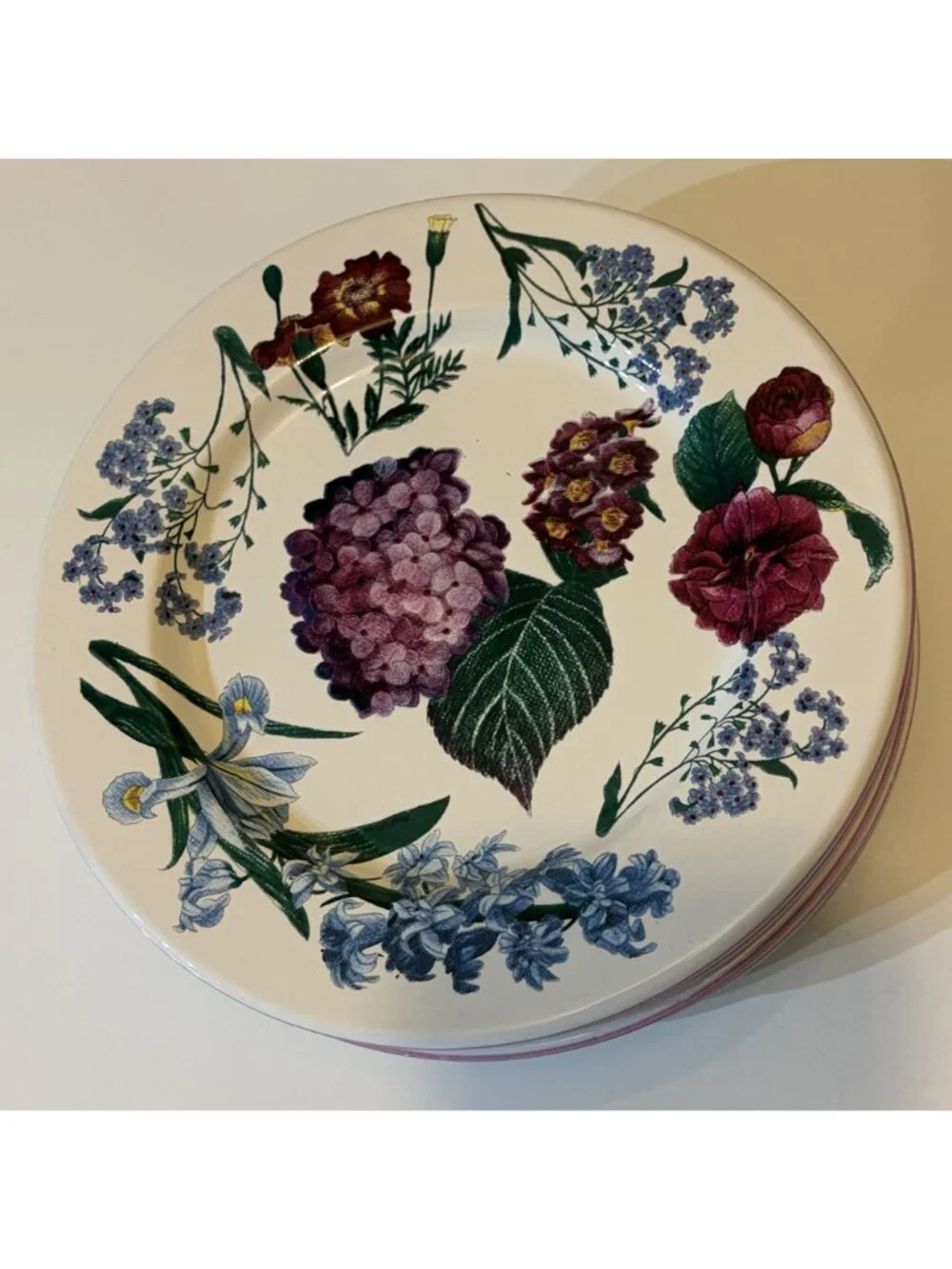 Williams Sonoma RB Bernarda Portugal Floral Salad Plates Hydrangea Set of 6 VTG